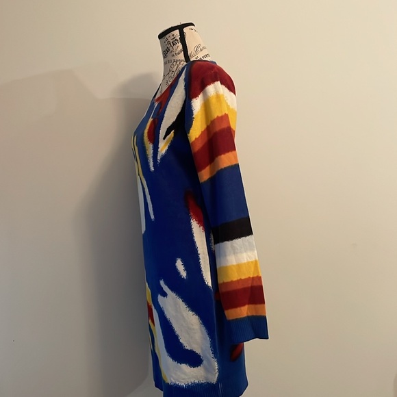 Unbranded Abstract Design Silk Blend Sweater Dress - size M fit to XL - Picture 4 of 12